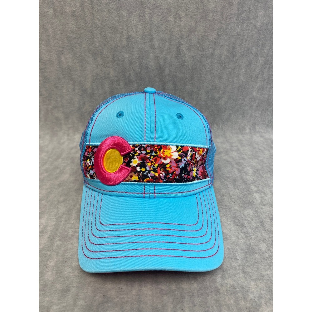 Blue Colorado‎ Flag C Trucker Hat Mesh Back Adjustable Snapback Cap